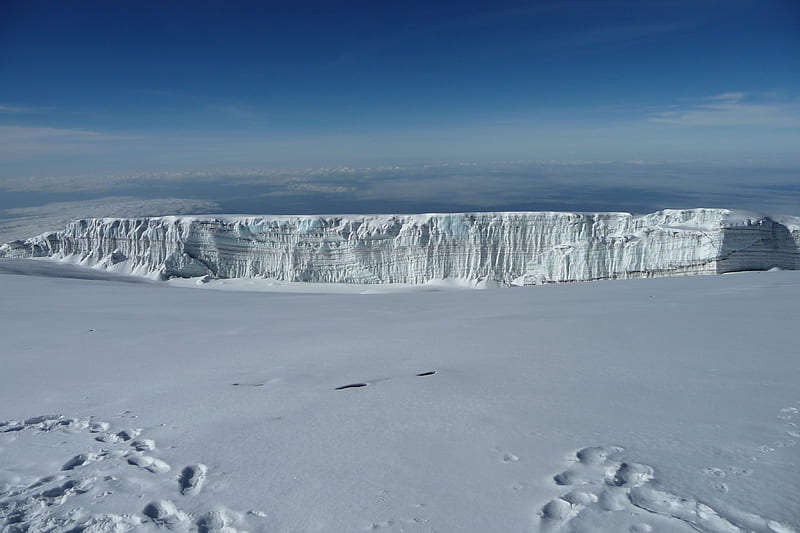 Glacier on Kilimanjaro, mountain, glacier, snow, ice, kilimanjaro, HD wallpaper