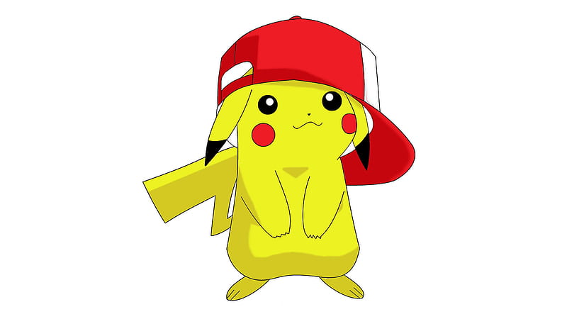 Pikachu Is Wearing Red Hat In White Background Pikachu, HD wallpaper
