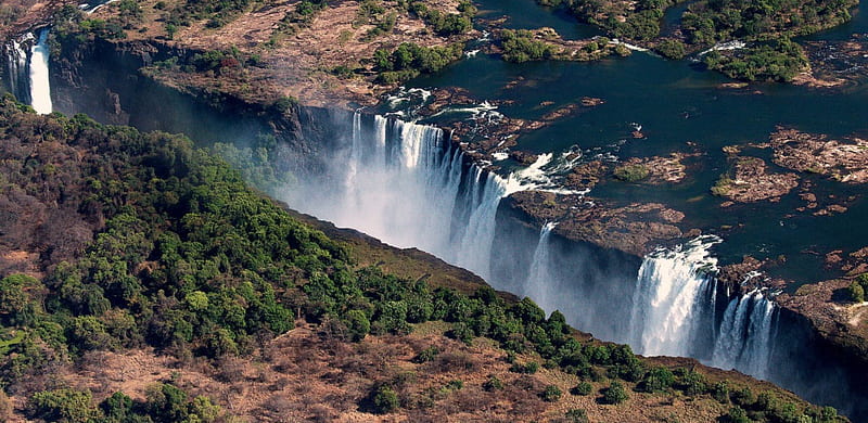 Victoria falls panorama forest clouds landscapes rivers HD wallpaper   Peakpx