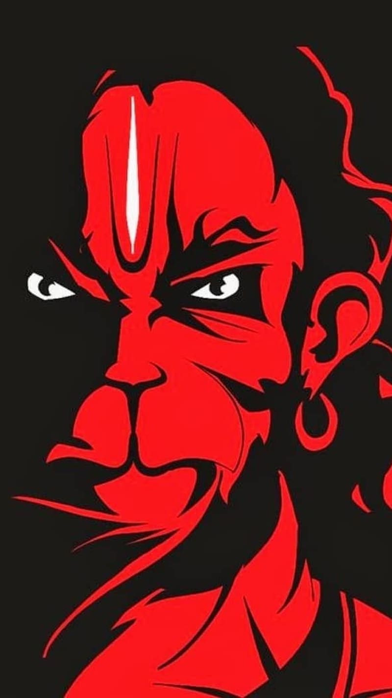 Bajrangbali , Black And Red, lord, hanuman ji, HD phone wallpaper