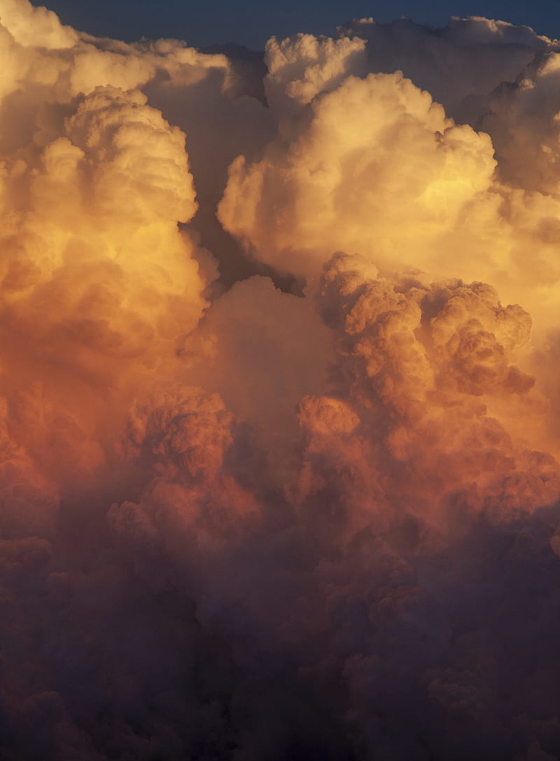 thick cloud formation during golden hour, HD phone wallpaper