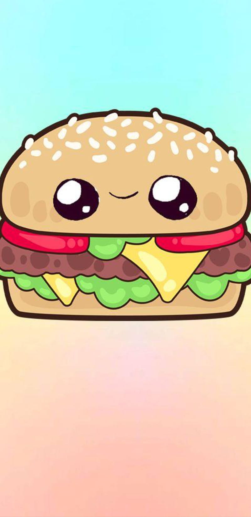 Burger, cute, funny, nice, kawaii, cartoon, HD phone wallpaper | Peakpx