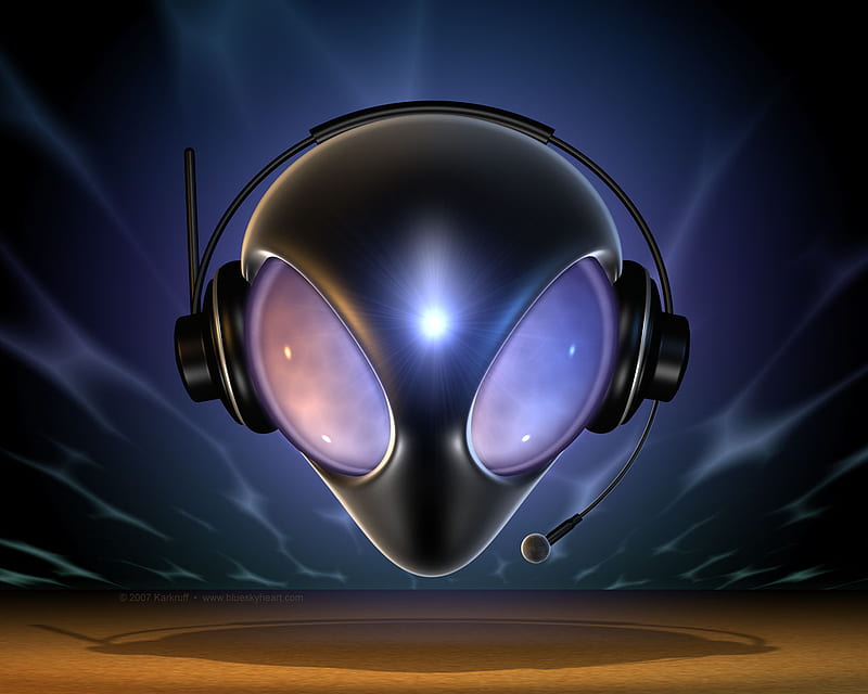 Aura Report, headphones, alien, HD wallpaper