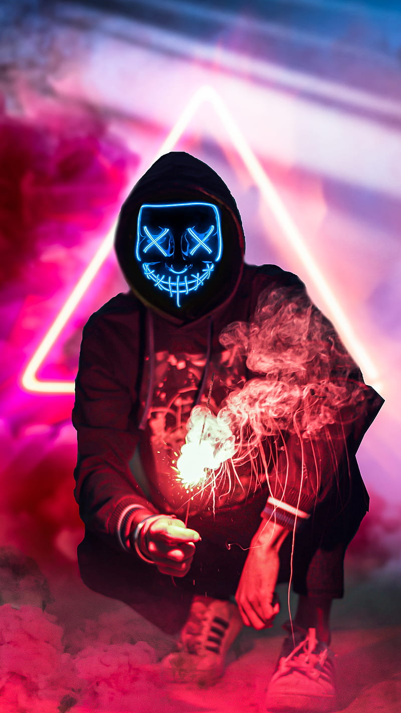 Neon Mask Live Wallpaper - free download