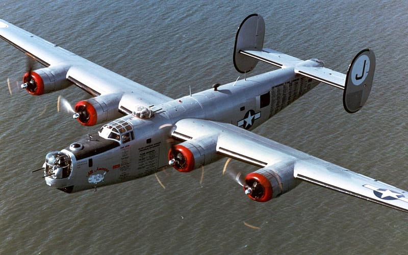 WWII B-24 Liberator, American, Military, Aircraft, WWII, HD wallpaper