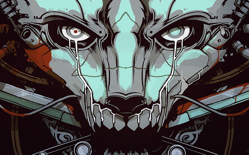 cyborg face, futuristic, close-up, Sci-fi, HD wallpaper
