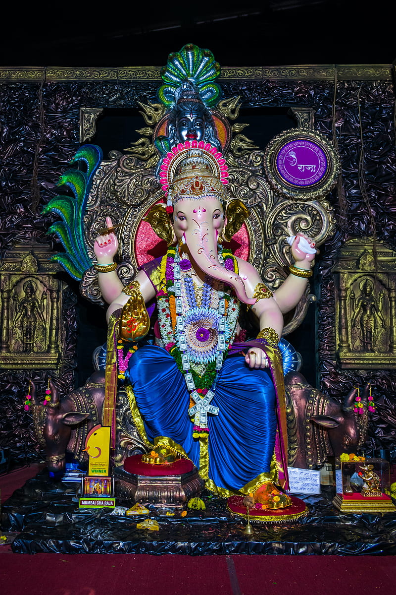 ganesha, deity, god, statue, idol, religion, HD phone wallpaper
