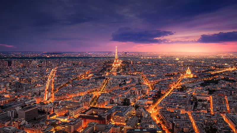 Cityscape Of Lightning Eiffel Tower France Paris Travel, HD wallpaper