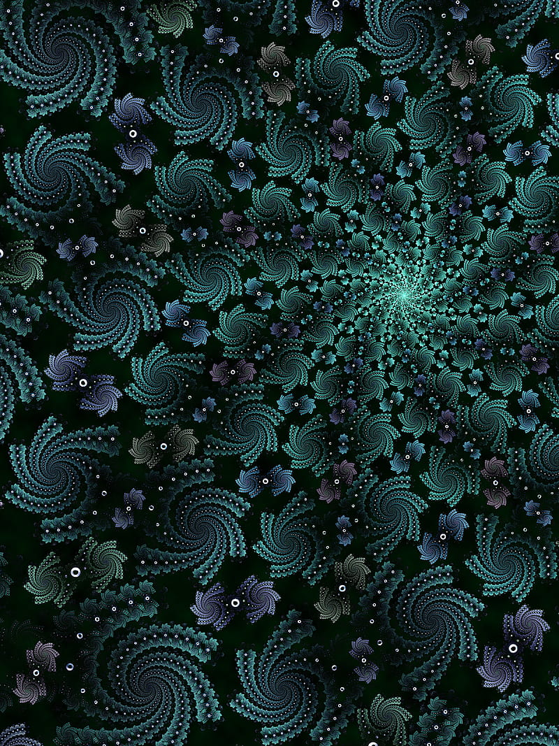 fractal, funnel, glow, green, abstraction, HD phone wallpaper