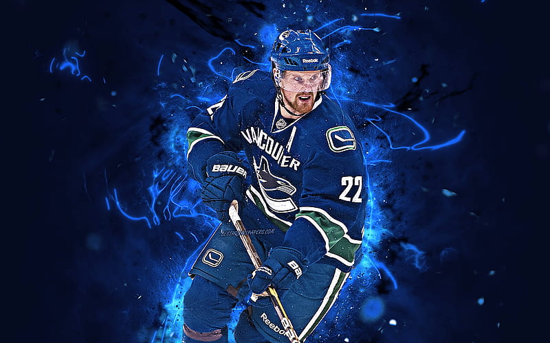 Tyler Toffoli, grunge art, Vancouver Canucks, NHL, hockey players, blue  abstract rays, HD wallpaper