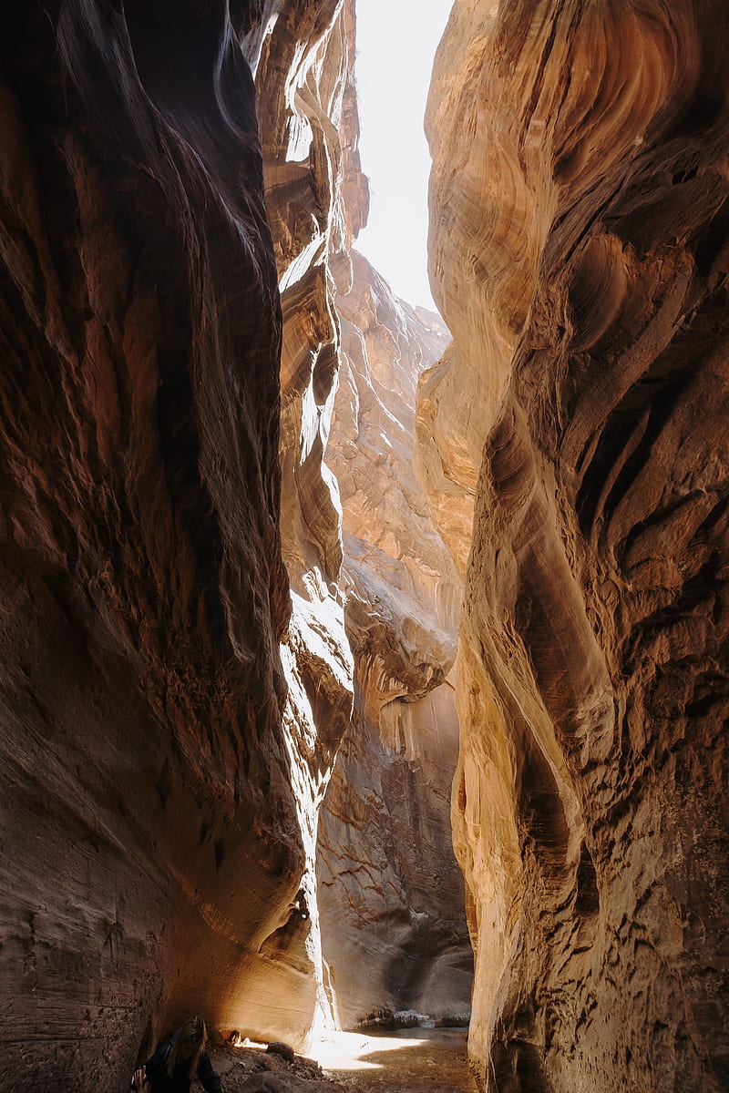 canyon, cave, rocks, stone, rays, HD phone wallpaper