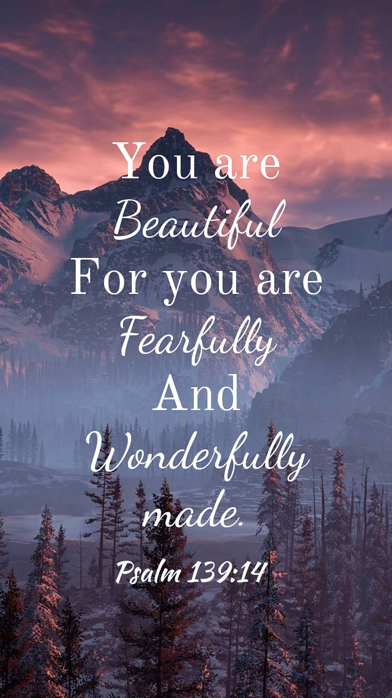 You are Beautiful, bible verse, psalm, HD phone wallpaper
