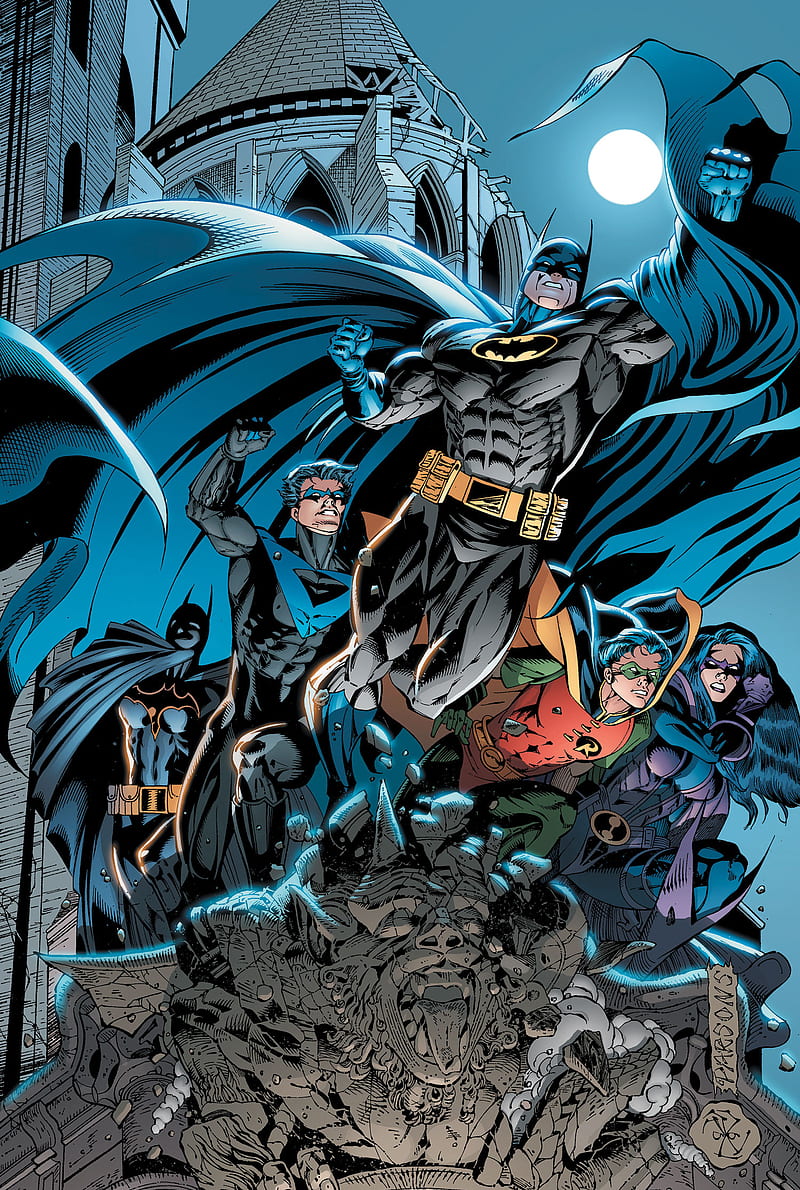 Batman Family, comics, dc, nightwing, robin, HD phone wallpaper