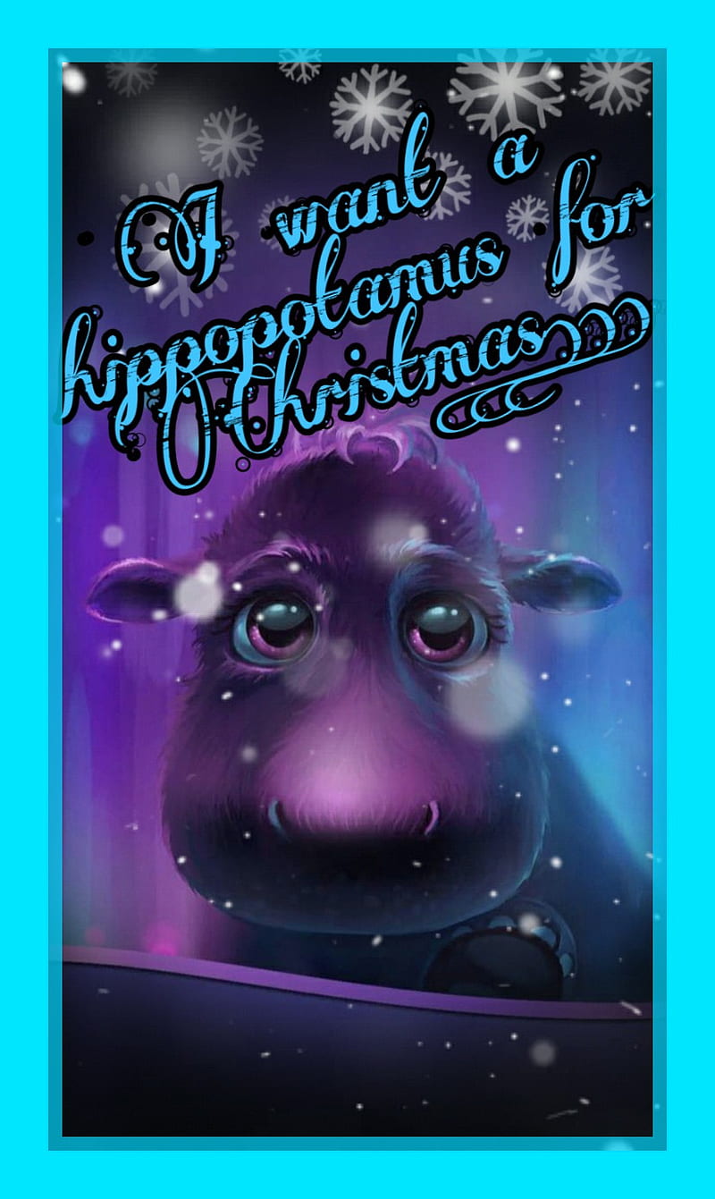 Hippo Christmas , christmas, fun, hippo, hippopotamus, silly, HD phone wallpaper
