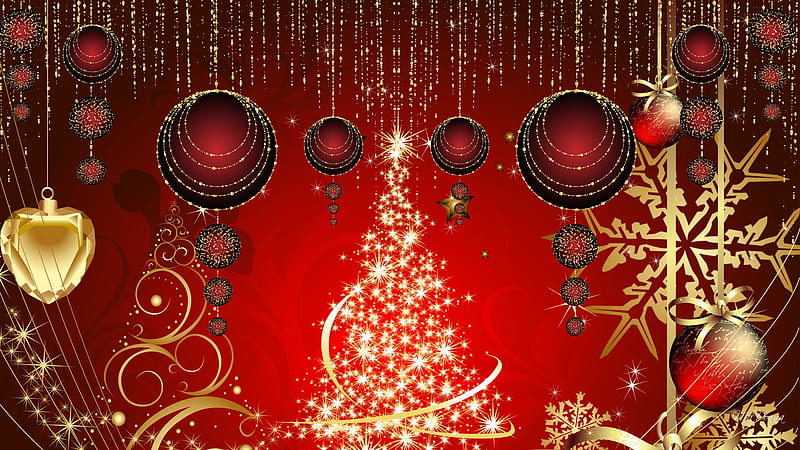 Vintage Christmas Deluxe, red, stars, feliz navidad, christmas, firefox ...
