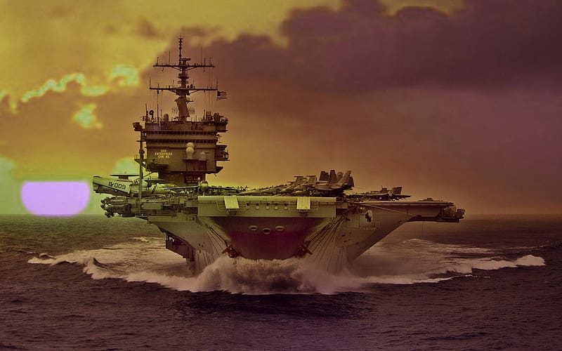 Sunset, Sea, Ocean, Ship, Military, Warship, Aircraft Carrier, Uss Enterprise (Cvn 65), Warships, HD wallpaper