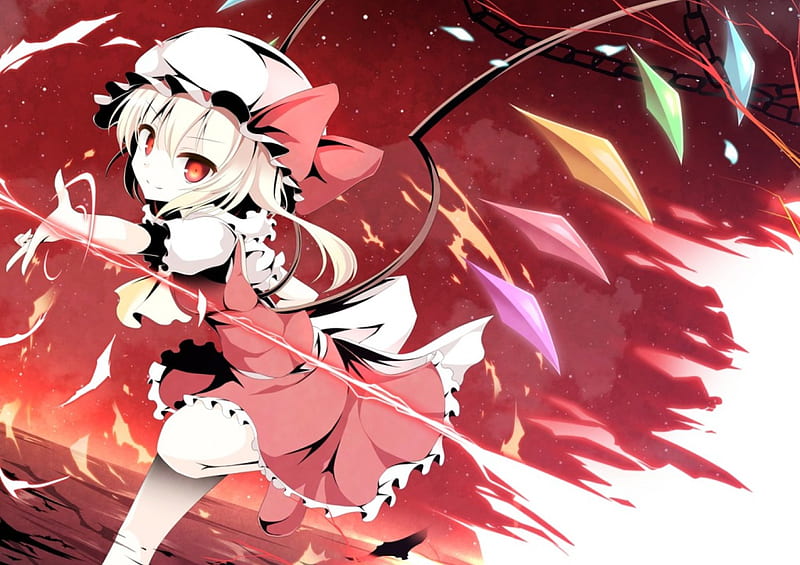 Flandre Scarlet Saccubus Hand, Flandre, Colours, Touhou, New, Anime, BG, Wall, Classic, Beauty, Game, Saccubus, HD wallpaper