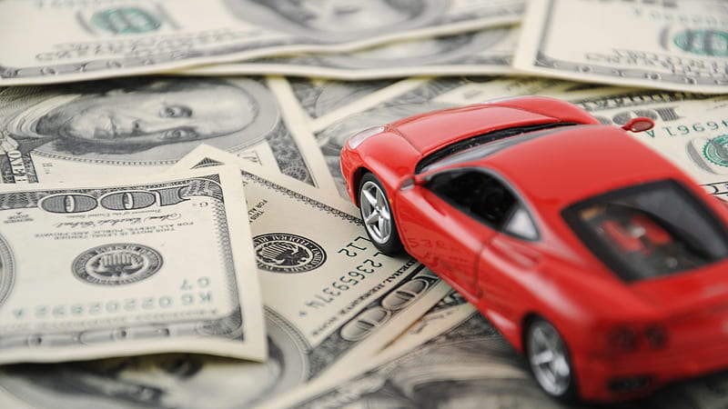 Dollars And A Red Car Money, HD wallpaper