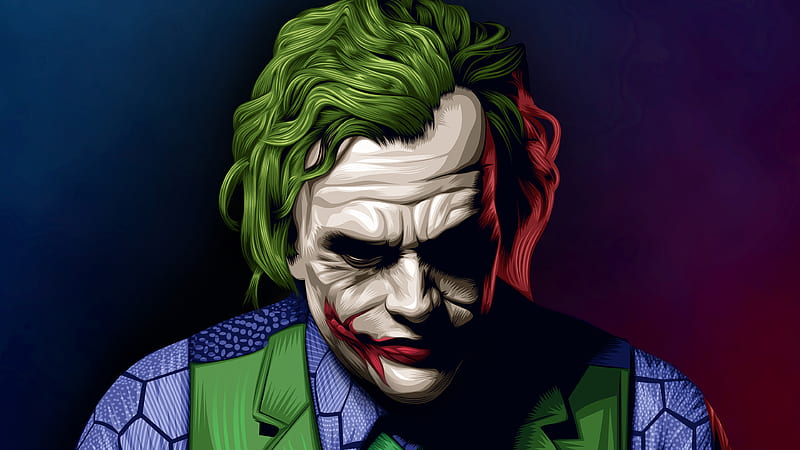 Joker Heath Ledger Illustration, joker, superheroes, artwork, artist, behance, digital-art, HD wallpaper