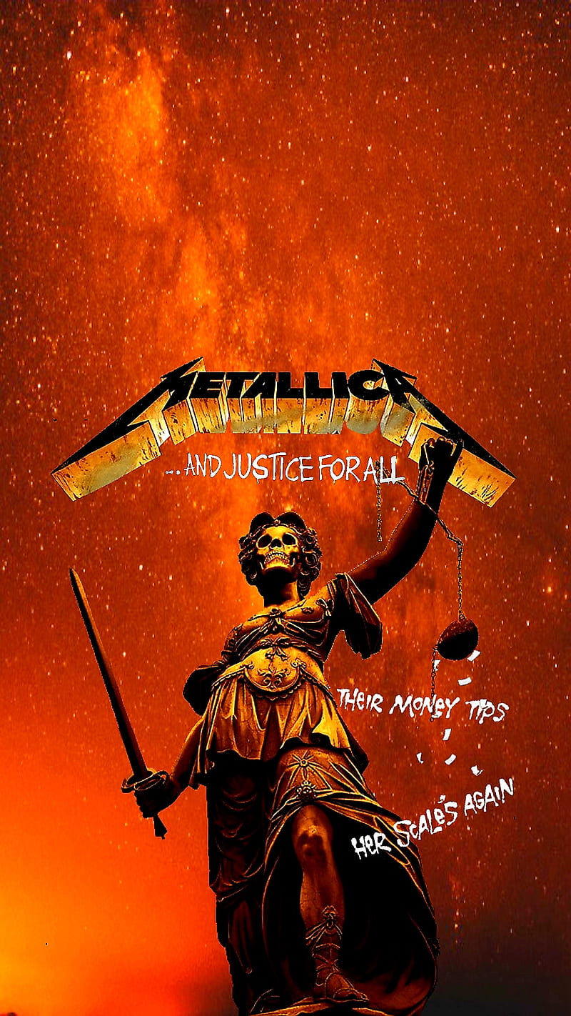 Metallica, album, heavy metal, her scales again, lady justice, logo, song, their money tips, thrash metal, HD phone wallpaper