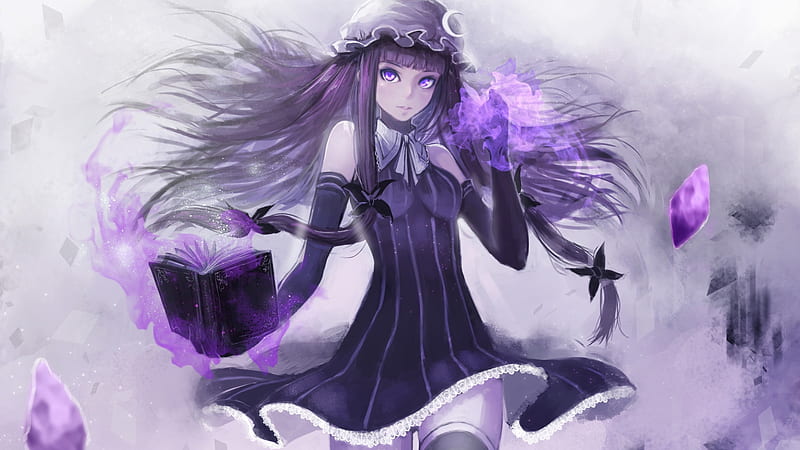 Nothing, Purple, Long hair, anime girl, bonito, dark, HD wallpaper | Peakpx