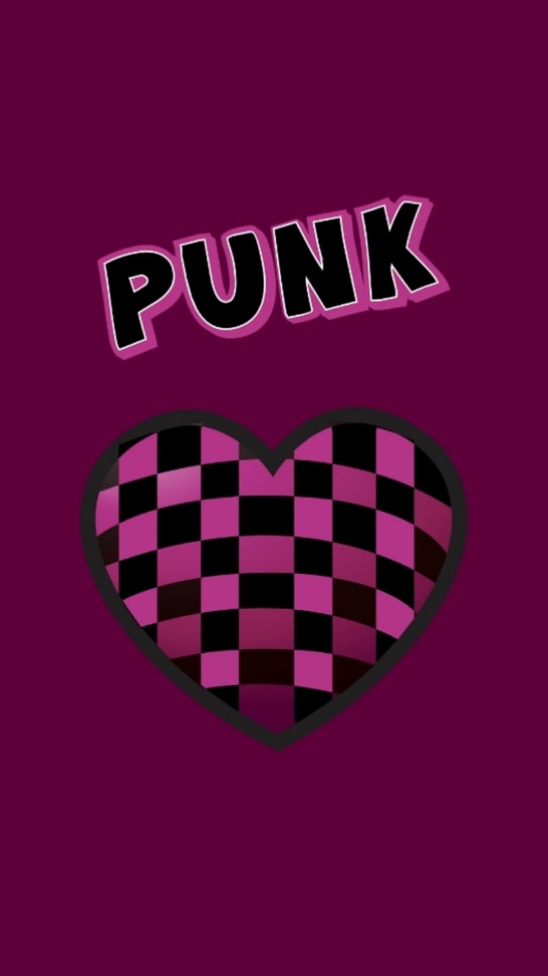 Checkered heart, maroon, punk, purple, skull, HD phone wallpaper | Peakpx