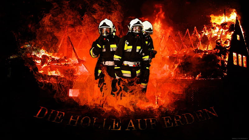 Firemans, feuerwehr, fire, firefighters, fireman, flame, HD wallpaper