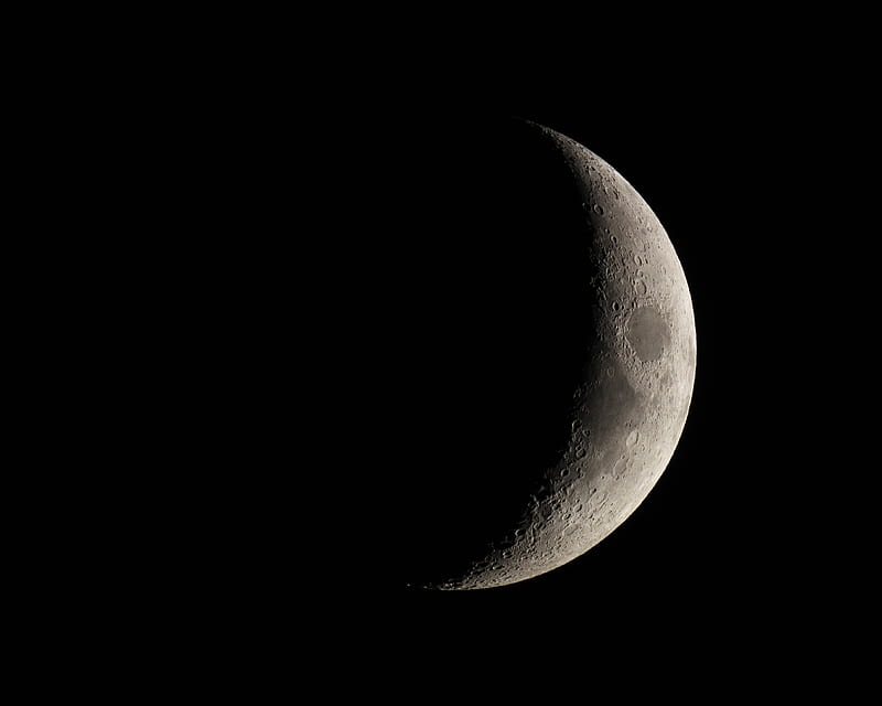 moon, crater, black, night, HD wallpaper