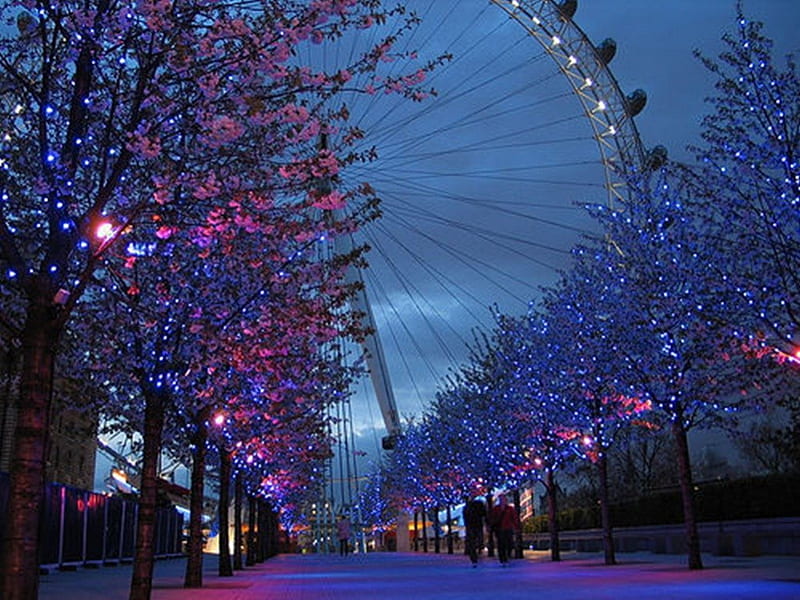 Paris at Christmas, art, holidays, bonito, illuminations, city, purple,  ferris wheel, HD wallpaper | Peakpx