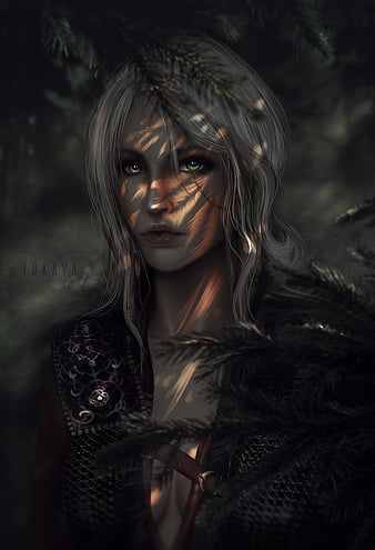 Wallpaper eyes, look, art, the enchantress, Witcher 3: Wild Hunt, Yennefer  of Vengerberg, Yennefer of Vengerberg, violet for mobile and desktop,  section игры, resolution 2480x1816 - download