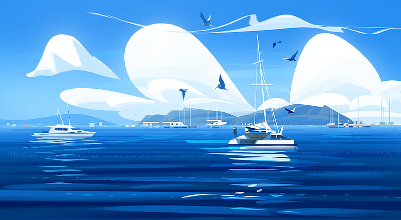 Boat Illustration , boat, illustration, artist, artwork, digital-art, behance, HD wallpaper