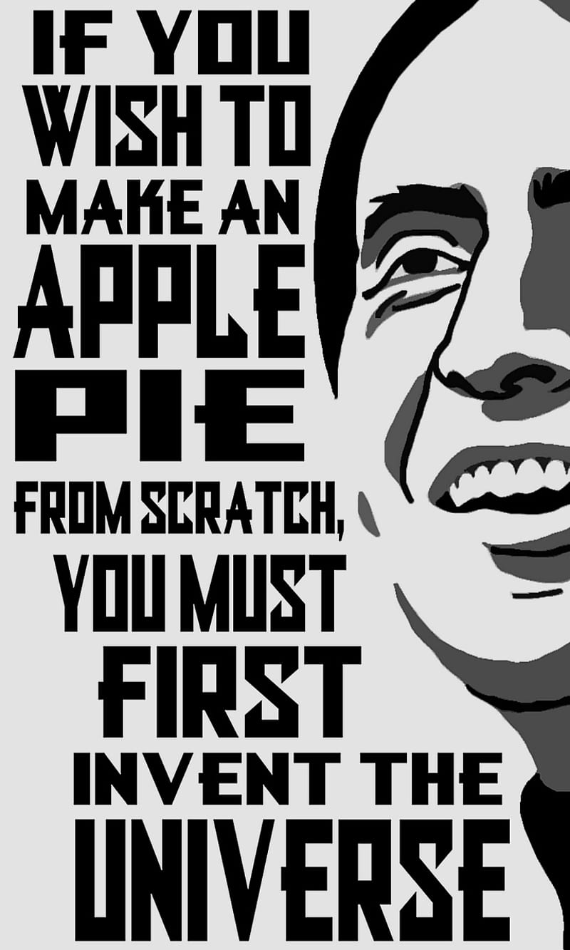 Carl Sagan, carl sagan quote, wish apple pie invent, HD phone wallpaper