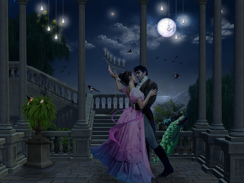 DANCING IN THE MOONLIGHT, NIGHT, MOON, COUPLE, DANCING, HD wallpaper |  Peakpx