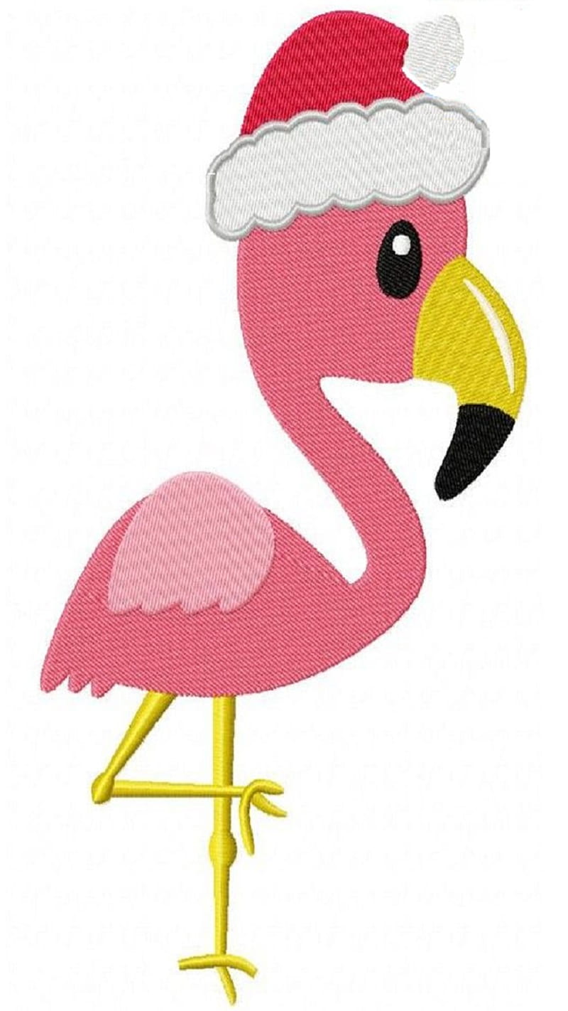Holiday Flamingo, pink, christmas, yule, winter, bird, HD phone wallpaper