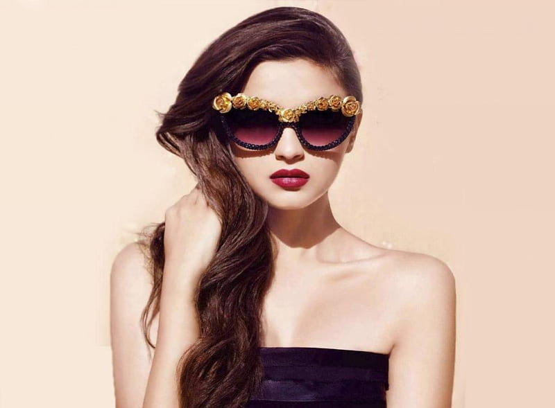 Alia Bhatt, glasses, black, hot, actress, HD wallpaper