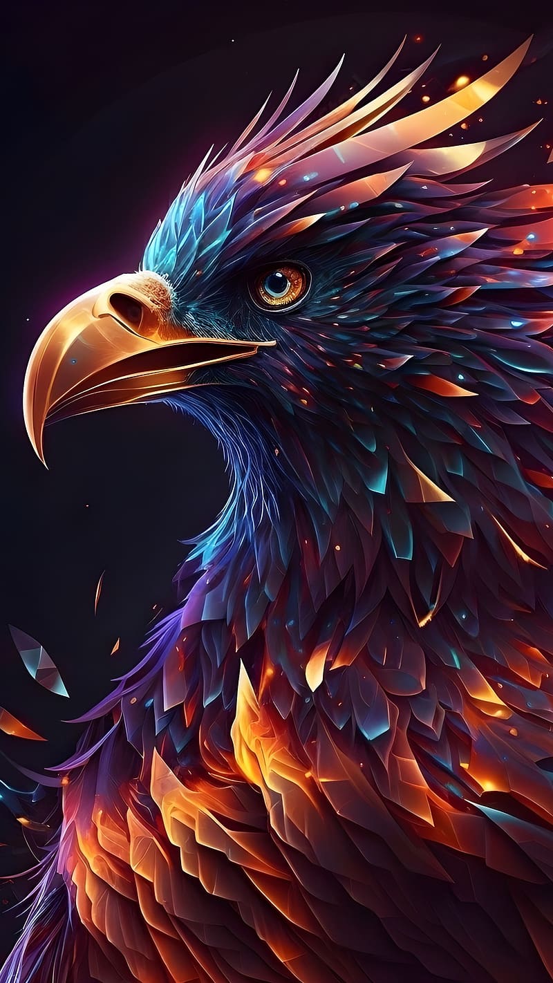 Phoenix Bird, Sharp Beak, purple bird, immortal bird, HD phone ...