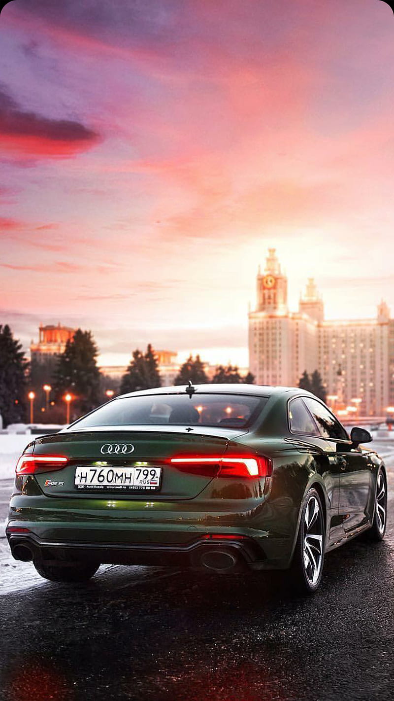 Audi RS5 , car, green, new, esports, sunset, supercar, HD phone wallpaper