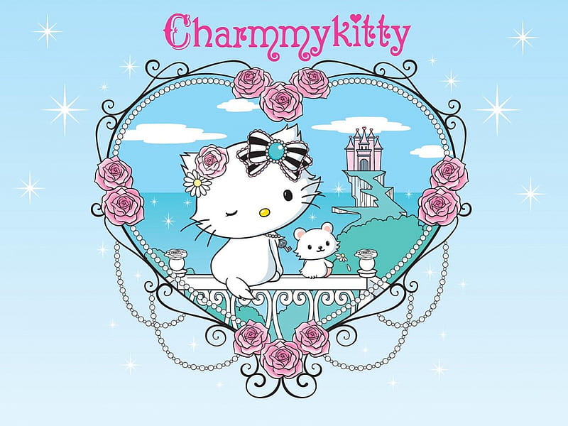 Charmmy Kitty, Sanrio, Neko, White, Cute, kawaii, Cat, Hello Kitty, Blue,  HD wallpaper | Peakpx