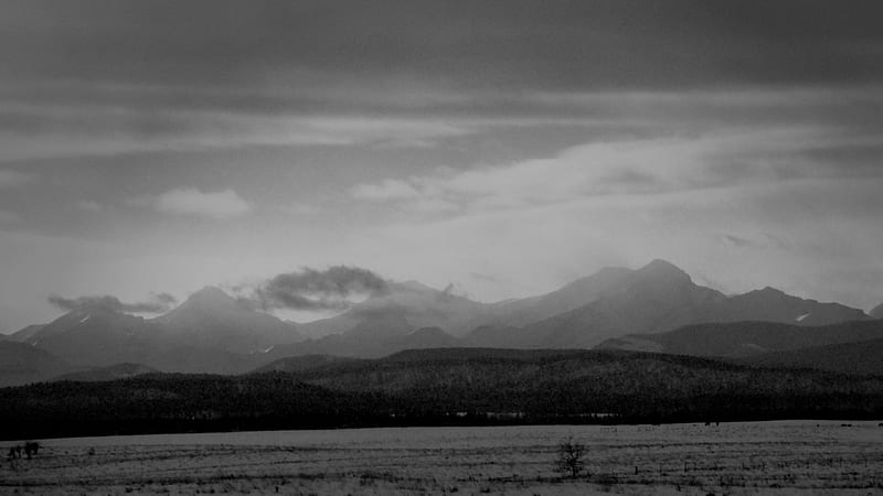 Psychedelic Rockies, Canmore, Canada, Alberta, Rockies, Monochrome, HD wallpaper