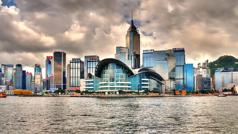 building, panorama, hong kong, china, megapolis, city, HD wallpaper