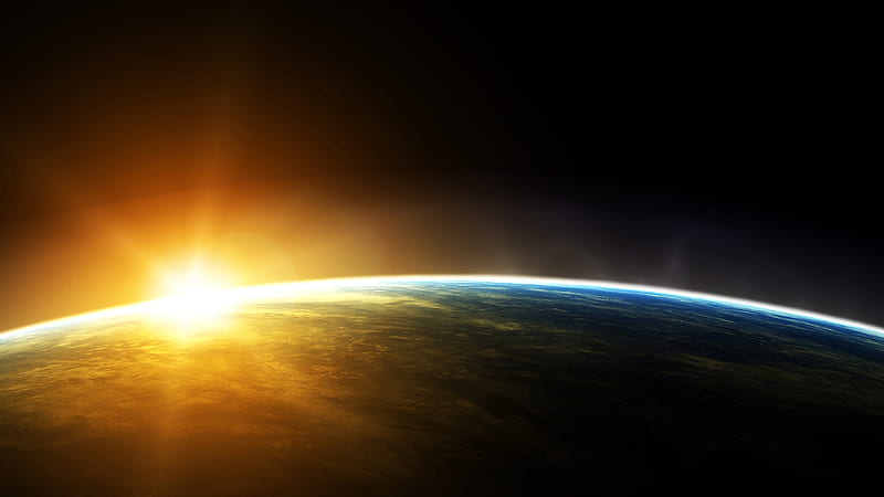 View Of Earth From Space And Sunrise Nature, HD wallpaper