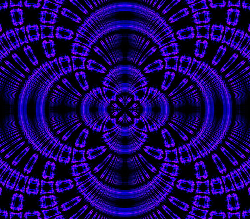 pattern, fractal, geometry, blue, HD wallpaper