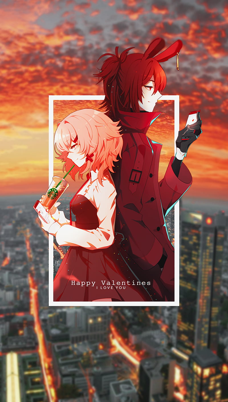 anime, anime girls, -in-, city, sunset, HD phone wallpaper