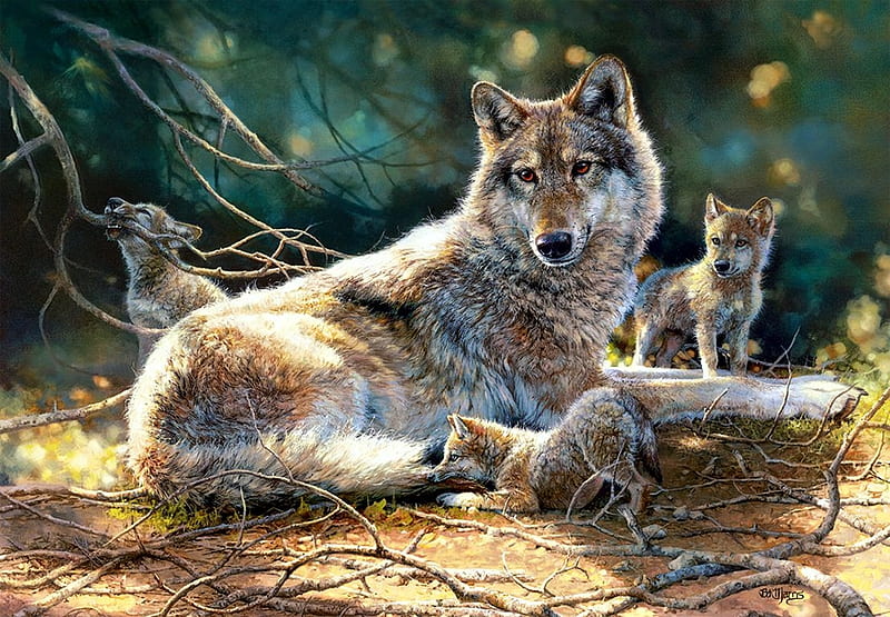 Palabras clave de fondo de pantalla: madre lobo y cachorros | Peakpx