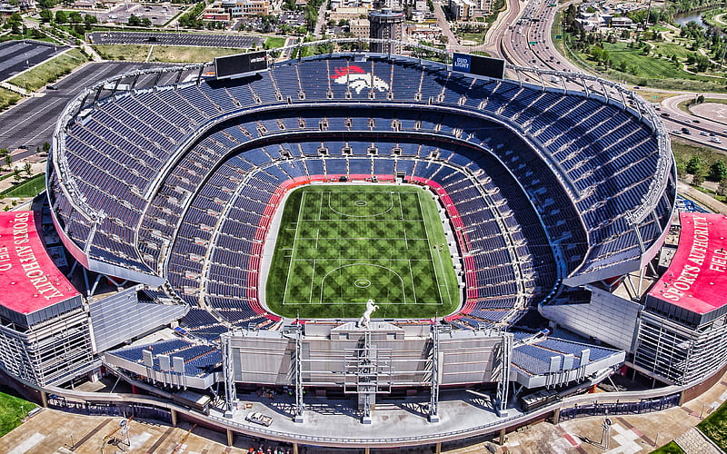 Broncos Stadium at Mile High, Invesco Field, Denver, USA, Denver Broncos stadium, football stadium, NFL, Mile High Stadium, HD wallpaper