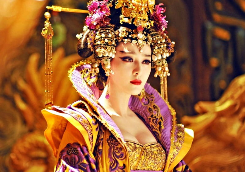 The Empress of China (2014-2015), orange, fan bingbing, the empress of china, yellow, woman, girl, actress, tv series, beauty, history, pink, HD wallpaper