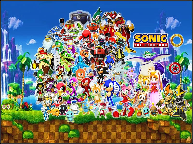 Video Game, Sonic The Hedgehog, Shadow The Hedgehog, Knuckles The Echidna, Miles 'tails' Prower, Amy Rose, Big The Cat, Charmy Bee, Doctor Eggman, Espio The Chameleon, Rouge The Bat, Vector The Crocodile, Wave The Swallow, Jet The Hawk, Omochao (Sonic The Hedgehog), Metal Sonic, Mighty The Armadillo, Blaze The Cat, Silver The Hedgehog, E 123 Omega, Shade The Echidna, Cream The Rabbit, Bean The Dynamite, Captain Whiskers, Cubot (Sonic The Hedgehog), Eggman Nega, Honey The Cat, Marine The Raccoon, Orbot (Sonic The Hedgehog), Ray The Flying Squirrel, Storm The Albatross, Vanilla The Rabbit, Chip (Sonic The Hedgehog), Sonic, HD wallpaper