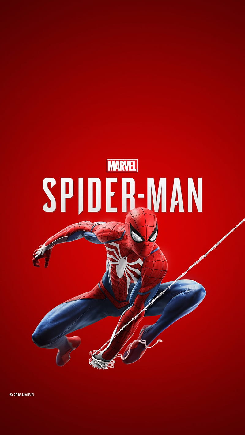 Spider-man , spiderman, spider man, ps4, red, gradient, swing, marvel, HD phone wallpaper