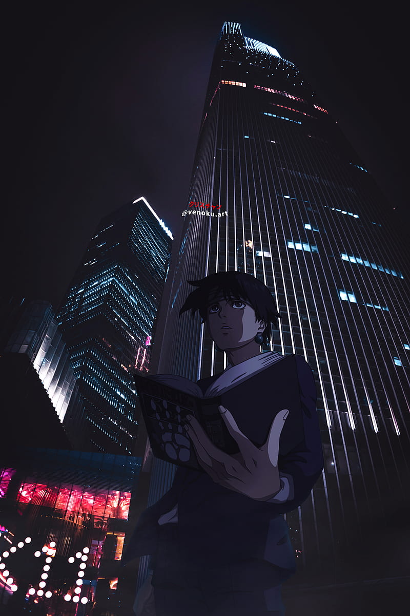 Chrollo, anime, city, hunter, hxh, kuroro, lucifer, manga, night, venoku, HD phone wallpaper