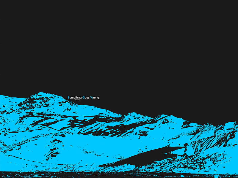 mountain goes wrong, mointain, adstract, black, sgw, blue, HD wallpaper